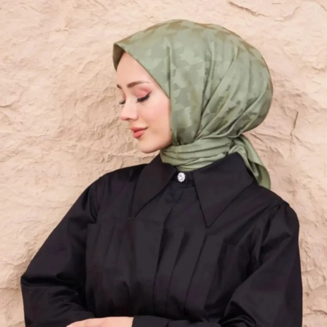 ipeksi kazayağı jakar eşarp haki yeşili nisa scarf
