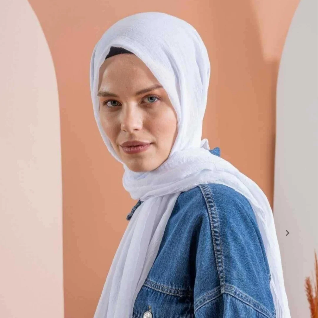 konfor relax şal beyaz nisa scarf