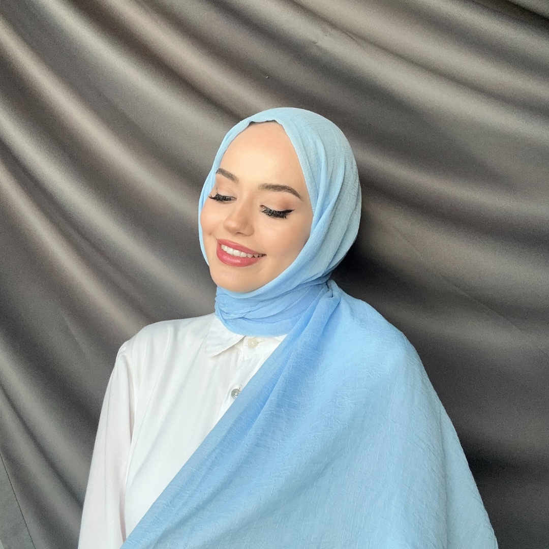 konfor relax şal buz mavisi nisa scarf