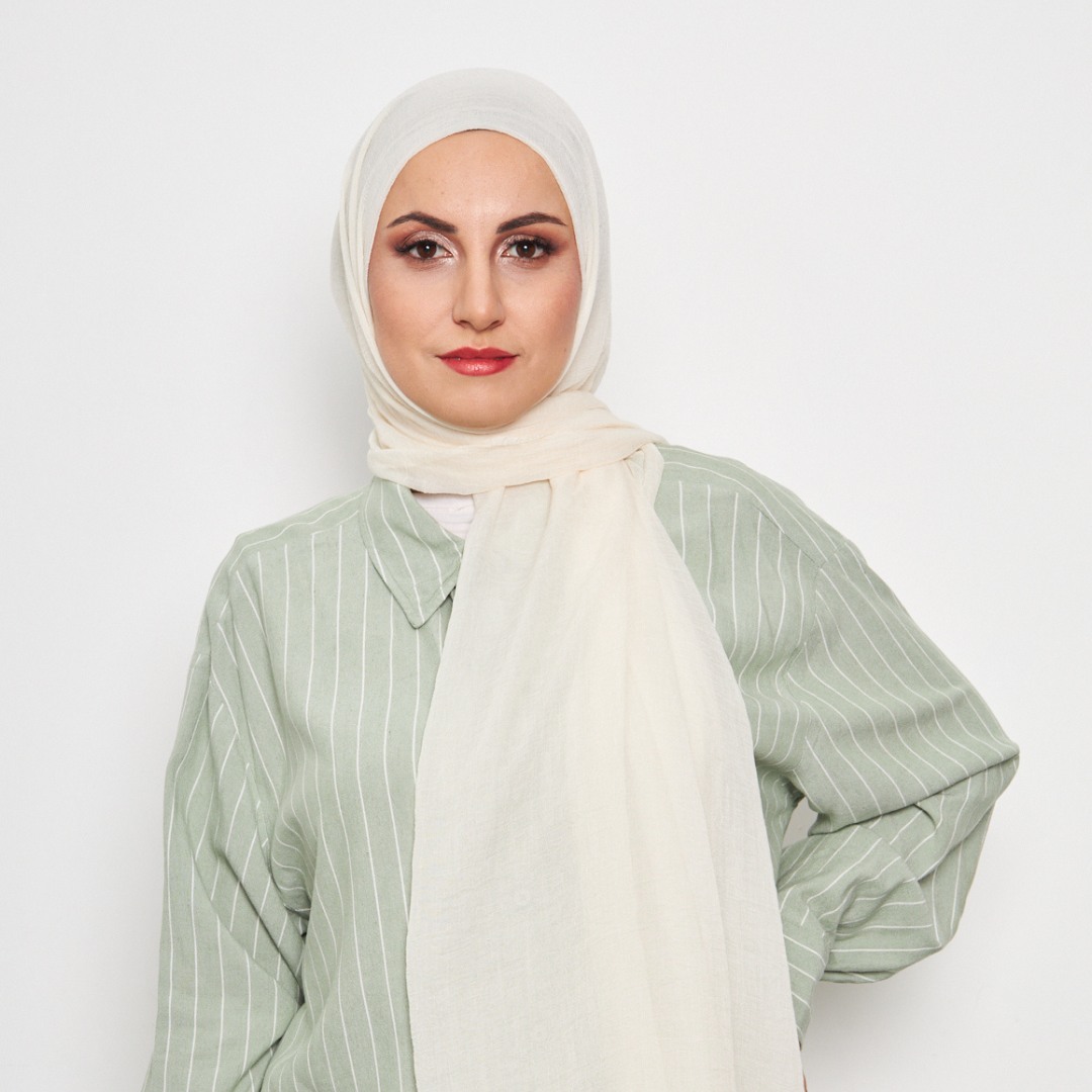 konfor relax şal krem nisa scarf