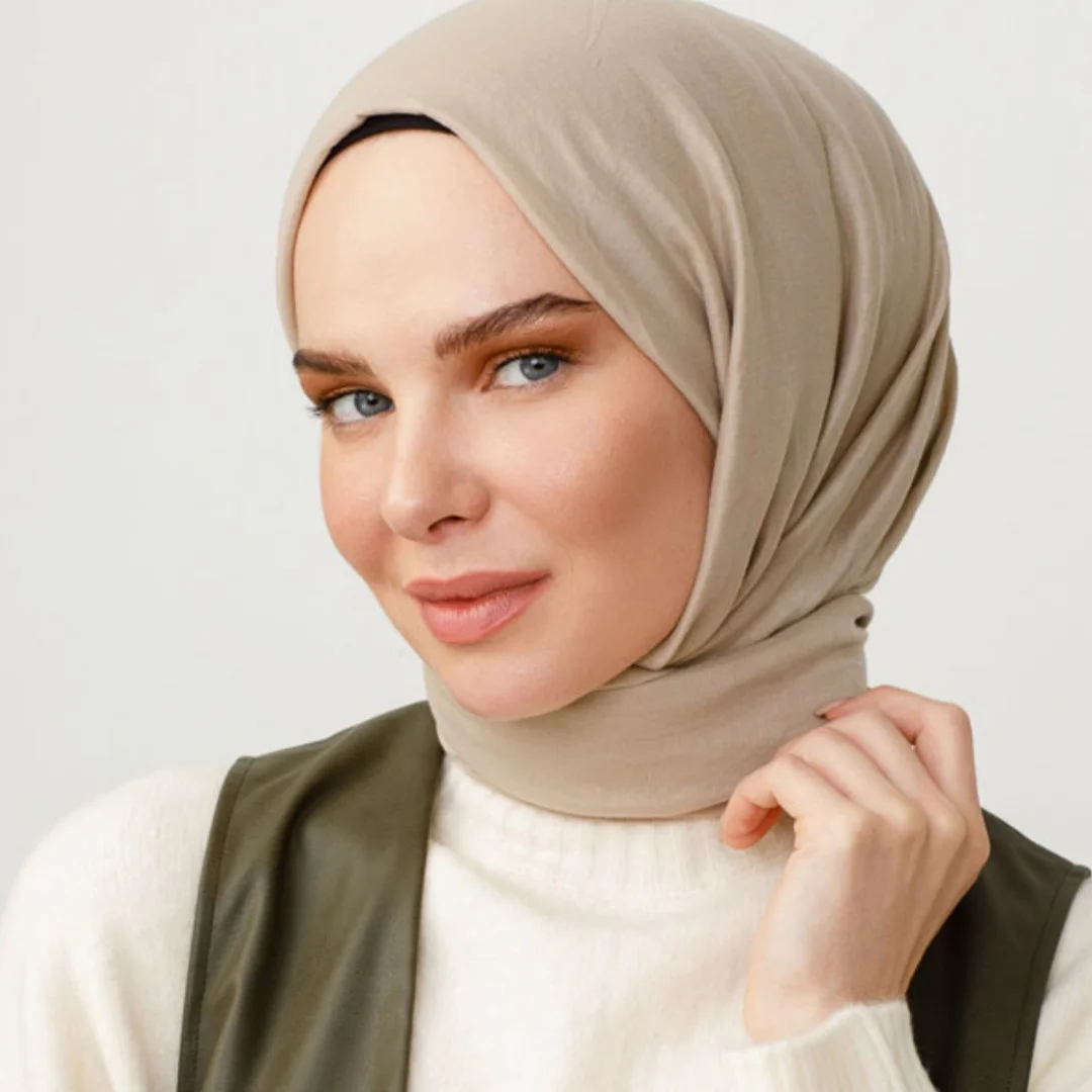 pamuk kraş şal kum beji nisa scarf