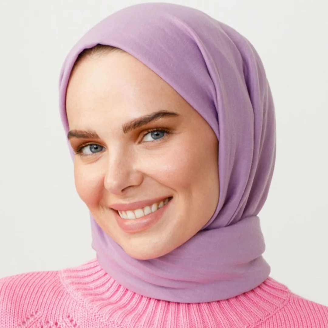 pamuk kraş şal lila nisa scarf