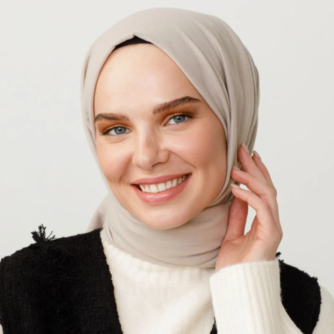 pamuk kraş şal taş rengi nisa scarf