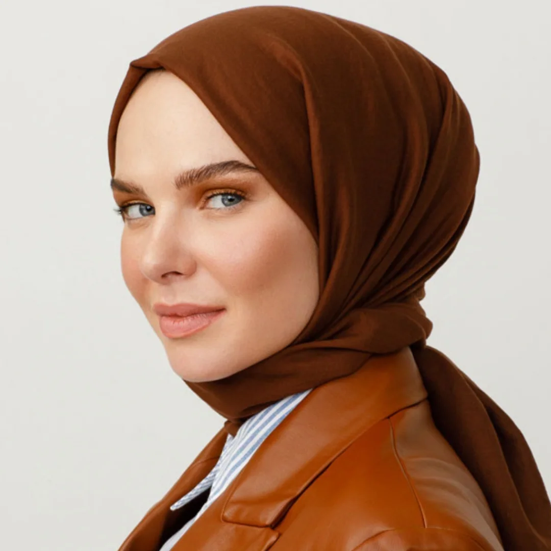 pamuk kraş şal çikolata kahvesi nisa scarf